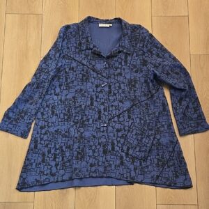 HABITAT Button Down Assymetrical Blouse Sz L